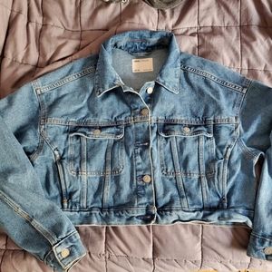 ASOS oversized cropped denim trucker jacket